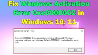 Fixing Windows Activation Error 0xc0000002 Easy Solutions for Windows 1011 [upl. by Avilla546]