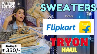 All new Winter Sweaters haul from FLIPKART 🧶  Tryon Honest review  gimaashi [upl. by Launam346]