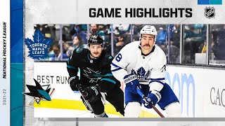 Maple Leafs  Sharks 112621  NHL Highlights [upl. by Irahcaz]