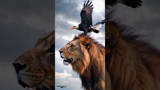 A lion and an eagle wildlife trending birds eagle viralvideo shorts trending shortsfeed [upl. by Jared]