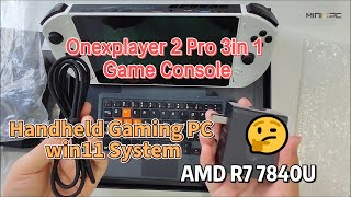 Onexplayer 2 Pro 3in 1 Game Console AMD R7 7840U Handheld Gaming PC Unboxing  Minixpccom [upl. by Sitof]