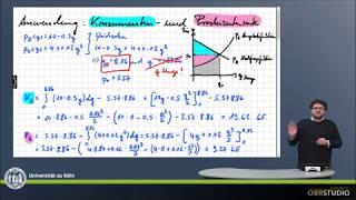 0266 Anwendung Konsumenten und Produzentenrente Beispiel [upl. by Mitzl]