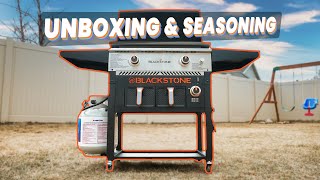 Blackstone Griddle UNBOXING amp First Seasoning [upl. by Alys]