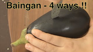 Baingan  4 ways  4 Tasty Brinjal recipes  Easy Indian Recipes [upl. by Ostap534]