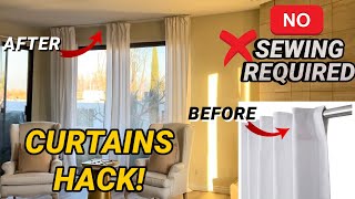 Curtains Hack Turn ANY Curtain into TRACK CURTAINS ft Ikea Curtain Track System [upl. by Hajed578]