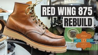 Red Wing 875 Moc Toe Rebuild With Custom Wedge [upl. by Aerdnas]