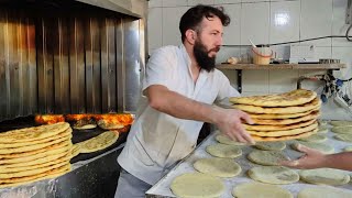 How to Cook Delicious Yellow Sesame Bread Baking Bread in Tabriz Iran [upl. by Ecneps]