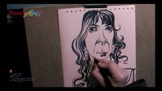 Drawing a Caricature with a Pentel Pocket Brush Pen [upl. by Abbye]