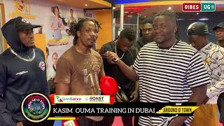 Kassim Ouma talks to vibes ug while he stops to Dubai To train for his 26th boxing match in ug [upl. by Ahsaenat624]