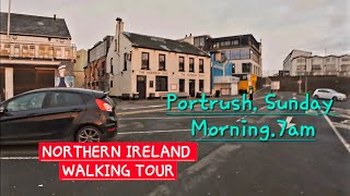 4k NORTHERN IRELAND WALKING TOUR Portrush Sunday 7am [upl. by Elbam]