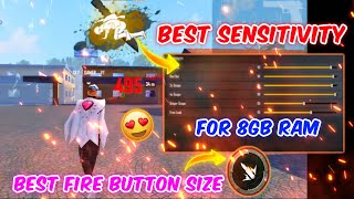 8Gb Ram Best Sensitivity  For Free Fire  8 Gb Ram Best Fire Button Size  Auto Headshot Setting [upl. by Rriocard143]