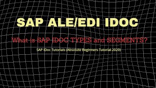 SAP EDI IDOC TYPES IDOC SEGMENTS Step by Step GuidePart 1 [upl. by Yenar708]