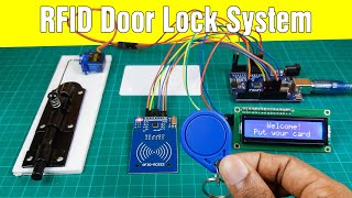 RFID door lock access control system  How to make an RFID door lock system using Arduino [upl. by Balliol]