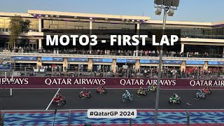 Moto3 First Lap  QatarGP 2024  โมโตทรี รอบแรก  กาต้าร์จีพี 2024 [upl. by Aierb442]