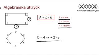 X 42 Algebraiska uttryck [upl. by Neryt]