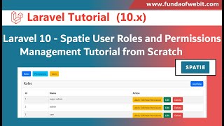 Complete Spatie user Roles amp Permission management tutorial from scratch step by step in Laravel 10 [upl. by Janice]