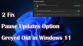 Pause Updates Option Greyed Out in Windows 11  2 Fix [upl. by Amerd]