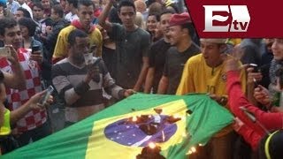 Se registran incidentes en ciudades de Brasil tras derrota ante Alemania  Andrea Newman [upl. by Hughett]