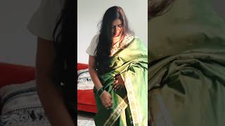 Green Saree makeup hairstyles saree devara jahnavikapoor southindian kerala love [upl. by Bessie]