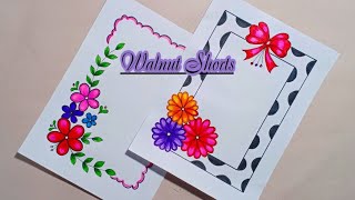 How To Draw Flower🌸Easy Project Work DesignsBorder DesignAssignment Front Page DesignA4 Sheet [upl. by Eda]