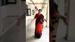 Innovative Saree Drape with Short KurtiTop …… Side Cowl… Creative Drapes add Novelty sustainable [upl. by Ellissa]