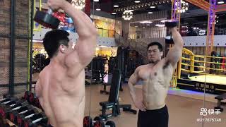 China bodybuilder work out 4 weeks before Olympia amateur [upl. by Aneet456]