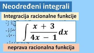 Neodređeni integral Integracija racionalnih funkcija Neprava racionalna funkcija 1 [upl. by Gierc]