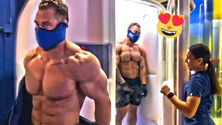 CRAZY WOMEN REACTIONS WHEN BODYBUILDERS GO SHIRTLESS IN PUBLIC 😍 [upl. by Akirdnuhs37]