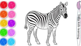 zebra drawing painting coloring magic drawing for kids amp toddlersstep by stepbaby kids learning😊😊😊 [upl. by Oiram]