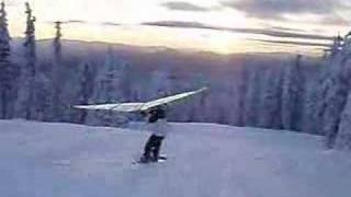 Kitewing snowboard  first try [upl. by Gasser]