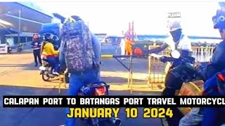 calapan port to batangas port travel motorcycle 2024 [upl. by Halonna]