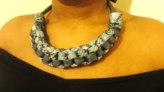 Straight Knot Necklace HowTo DIY  Fabric Necklace [upl. by Levey]