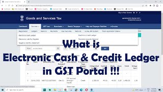 What is Electronic Cash Ledger and Electronic Credit Ledger in GST Portal [upl. by Leunamne]