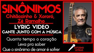 Sinônimos  Chitãozinho e Xororó e Zé Ramalho  Lyric Vídeo Letra da música cantar junto  Karaokê [upl. by Trudi]