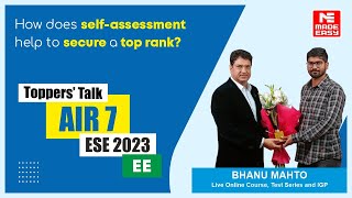 UPSC ESE 2023  EE  AIR7  Bhanu Mahto  Toppers Talk With B Singh Sir  MADE EASY [upl. by Elyc840]