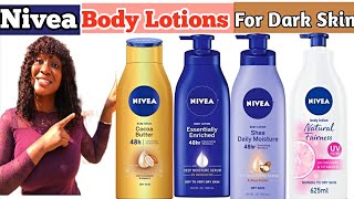 BEST NIVEA BODY LOTIONS FOR DARK AND BROWN SKINNivea body Lotions for soft and glowing skin [upl. by Pilihp]