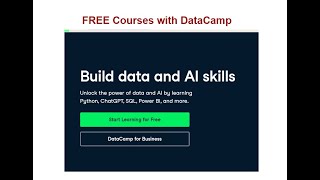 AI for Everyone FREE Masterclass Courses with DataCamp  ML DL LLM amp More [upl. by Dalia]