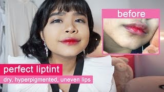 Best Lip Tint Hack  UNEVEN DARK DRY CHAPPED LIPS [upl. by Selmore]