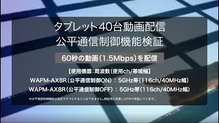 WAPMAX8R 公平通信制御機能検証 タブレット40台動画配信【BUFFALO公式】 [upl. by Cai]