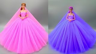 Barbie Doll Makeover Transformation  DIY Miniature Ideas for Barbie  Wig Dress Faceup and More [upl. by Beaufert]