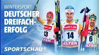 Nordische Kombination Deutscher DreifachTriumph in Klingenthal  Sportschau [upl. by Gnuhn736]