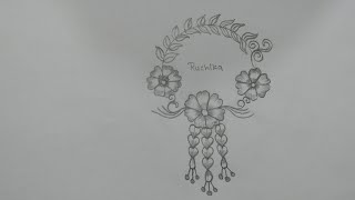 cercel flower design very simple ruchikaartcreation art artworkruchika flowersketch drawing [upl. by Adnyl]