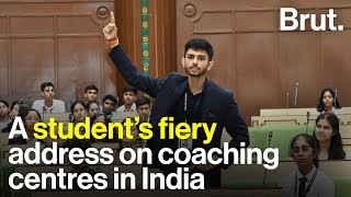 A student’s fiery address on coaching centres in India [upl. by Madelon954]