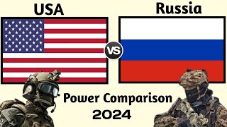 USA vs Russia Military Power 2024  US vs Russia Military Power 2024  world military power [upl. by Kadner]