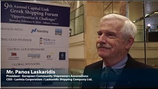 2018 9th Annual Greek Shipping Forum  Panagiotis Laskaridis Interview [upl. by Lotsirk]