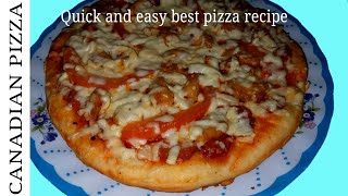 Canadian pizza একদম সহজ  চুলায় তৈরি পিজ্জা  Easy pizza recipe  chicken pizza Pan pizza [upl. by Suoivatnod90]