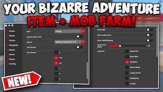 NEW OP Your Bizarre Adventure Script Auto Farm Teleports Stand Farming amp More Roblox YBA 2024 [upl. by Cirded]