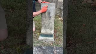 160 Year Old Marble Stone Cleaning Elizabeth Benedum Headstone [upl. by Adnilra]