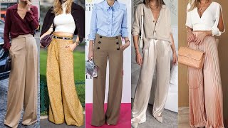 LOOKS y OUTFITS con PANTALONES de MODA 2025 PALAZZO [upl. by Dorothi]