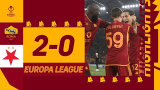 BOVE  LUKAKU  Roma 20 Slavia Praga  Europa League Highlights 202324 [upl. by Lorrayne]